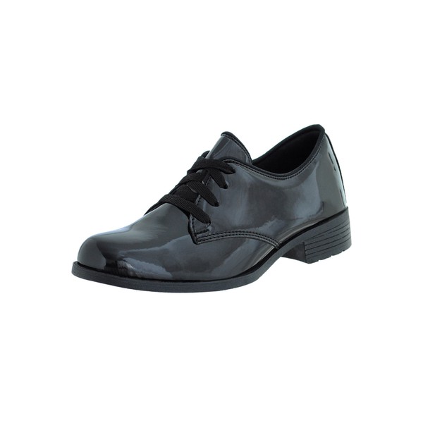 Oxford Feminino Salto Baixo Crshoes Verniz Preto Crshoes