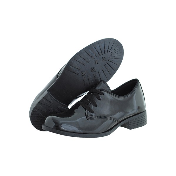 Oxford Feminino Salto Baixo Crshoes Verniz Preto Crshoes