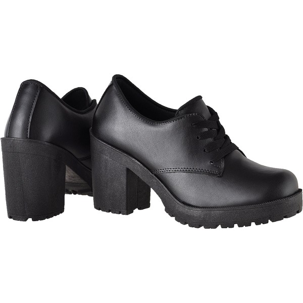Oxford Feminino Tratorado Cr Shoes Preto Fosco Crshoes