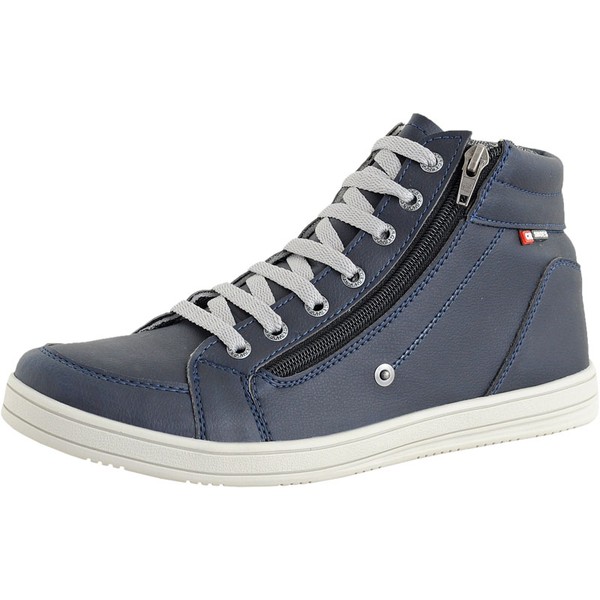Tenis Casual Masculino Estilo Bota Cano Alto Em Couro D R Shoes