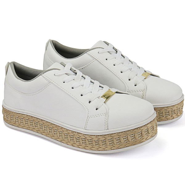 Tenis Casual Feminino Estilo Plataforma Branco C Nude D R Shoes