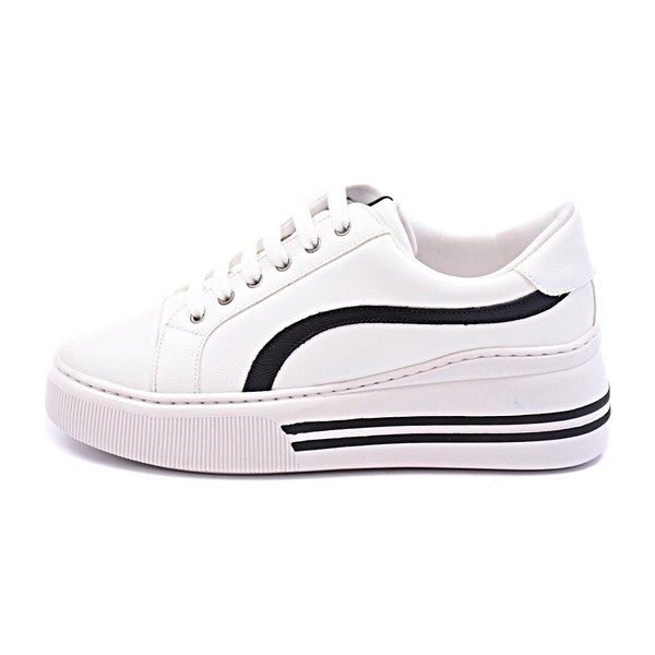 Tenis Casual Feminino Branco E Preto D R Shoes