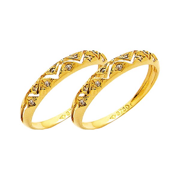 Par De Aparador De Alianca Para Noivado E Casamento Em Ouro 18k 750 Com Diamantes Emporium Das Aliancas