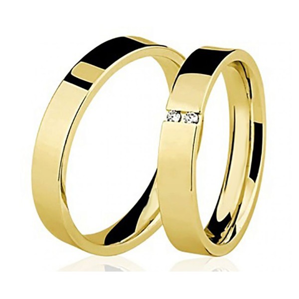 Par De Alianca Casamento De Ouro 18k Com 3mm E Diamantes Fabrica