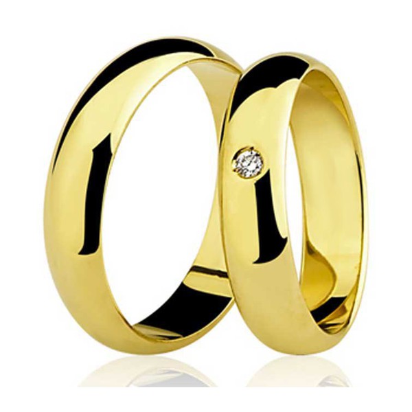 Par De Alianca Casamento De Ouro 18k 5mm E Zirconia Fabrica Do Ouro