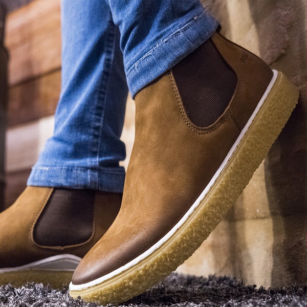 Bota Urbana Casual Moscow Masculina Cafe De Couro Franca Griffe