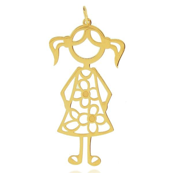 Pingente de Filha Menina Grande em Ouro 18k - MICHELETTI JOIAS
