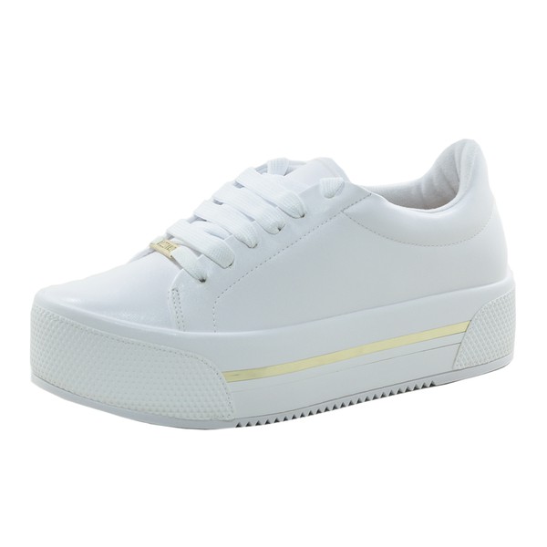 Tenis Feminino Plataforma Vizzano 16072 Branco 82 Sapato De Franca