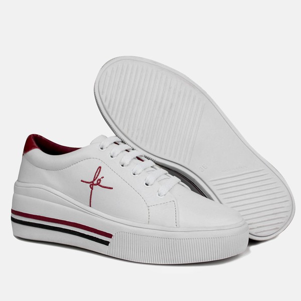 Tenis Feminino Casual Sapatenis Sola Alta Plataforma Branco Lojaatualcalcados