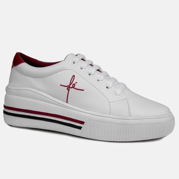 Tenis Feminino Casual Sapatenis Sola Alta Plataforma Branco Lojaatualcalcados
