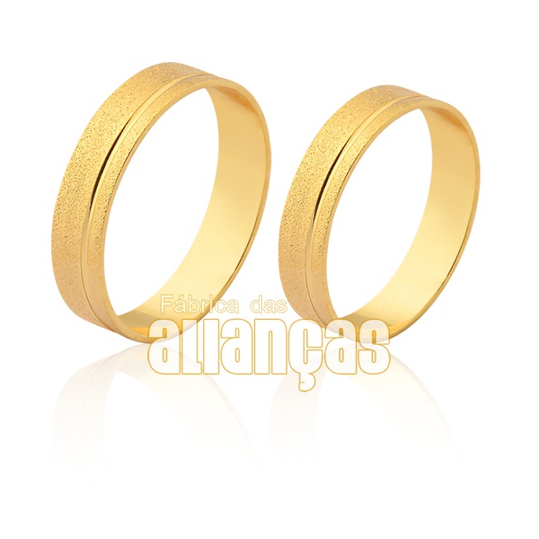 Lindas Alianças de Noivado e Casamento em Ouro Amarelo 10k - FA-1549-10K - Fábrica das Alianças