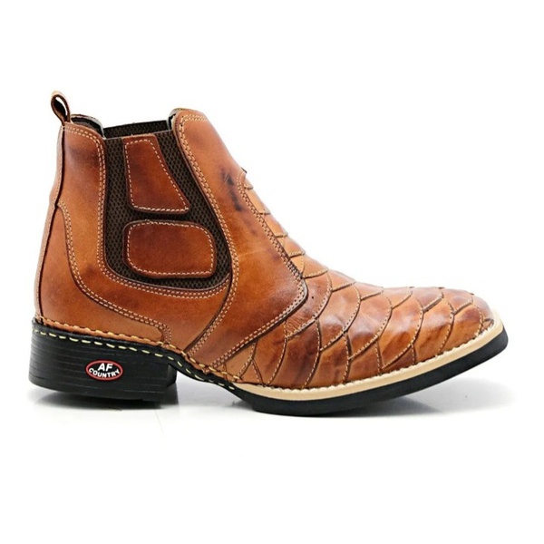 bota texana escamada cano curto