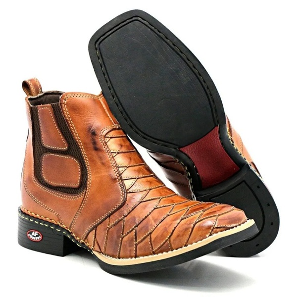 bota texana escamada cano curto