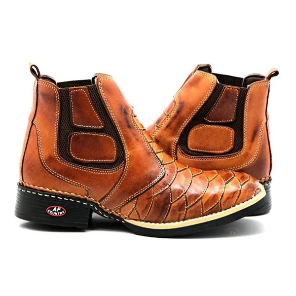 bota texana escamada cano curto