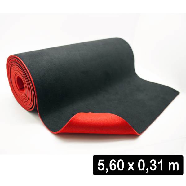 2,8 MM Cobertura - Microfibra Preta + EVA Vermelho G (560 x 31 Cm)
