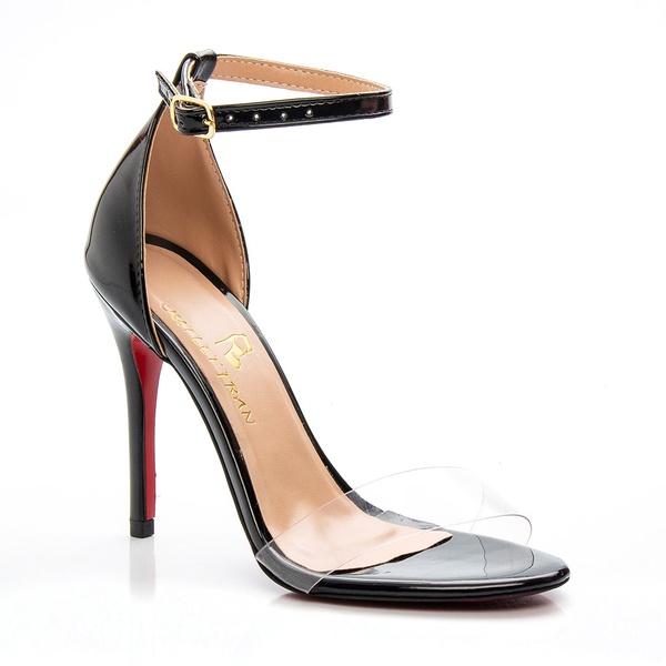 Sandália Giovanna Preto e Transparente | Arco íris Shoes | Sapatos  Femininos Alternativos