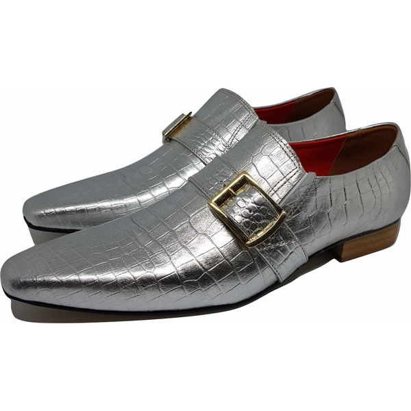 Sapato Masculino Italiano em Couro Social Executivo Prata Crocodilo -  Outlet | Art Sapatos ®