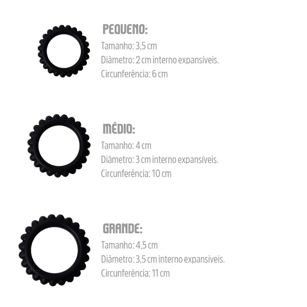 Kit 3 Anéis Peniano Em Borracha Titan (1118)-Preto-Único |  atacadostar.com.br