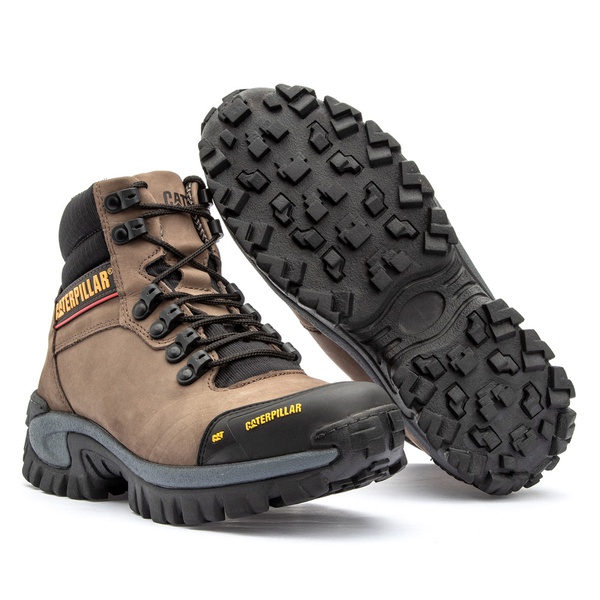 Bota Masculina Caterpillar Intruder em Couro Legítimo Cano Médio - Cinza |  NOTORIAN'S SHOP