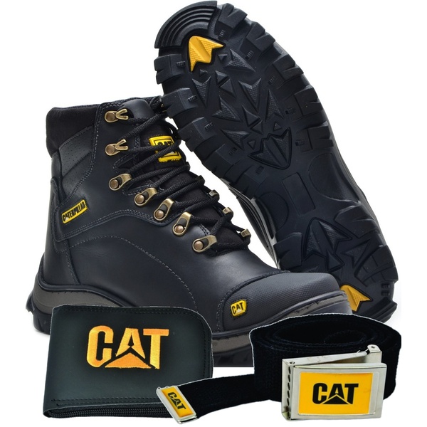 bota caterpillar masculina preta