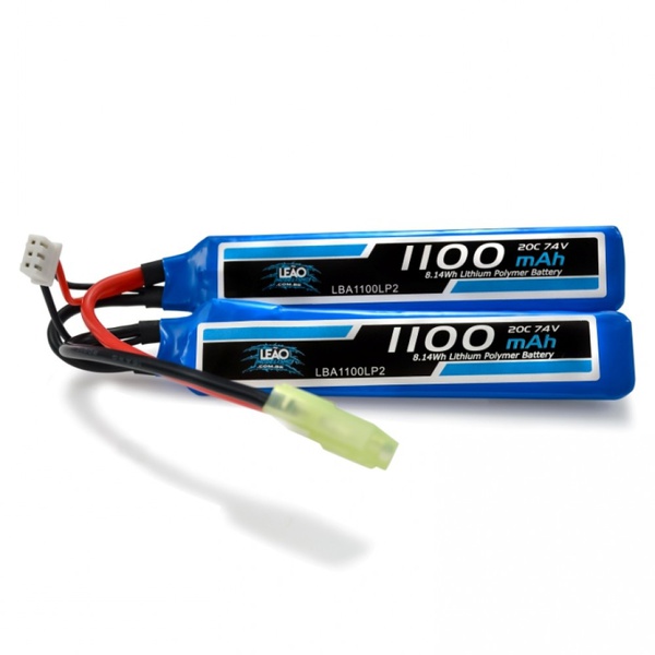 Bateria Lipo - 7.4V/2S(2 pack) - 1100mAh - 20C/40C AIRSOFT