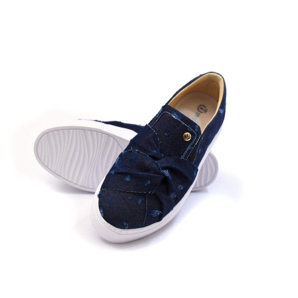 tenis slip on feminino jeans