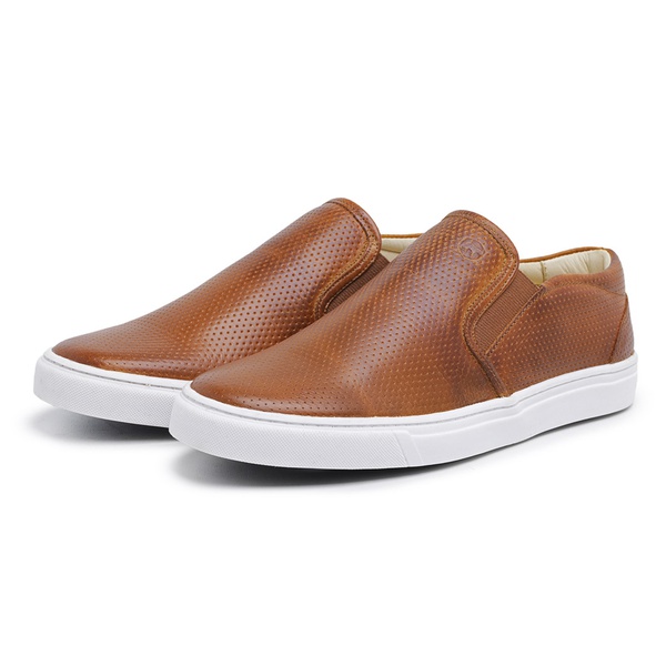 sapatenis slip on couro masculino