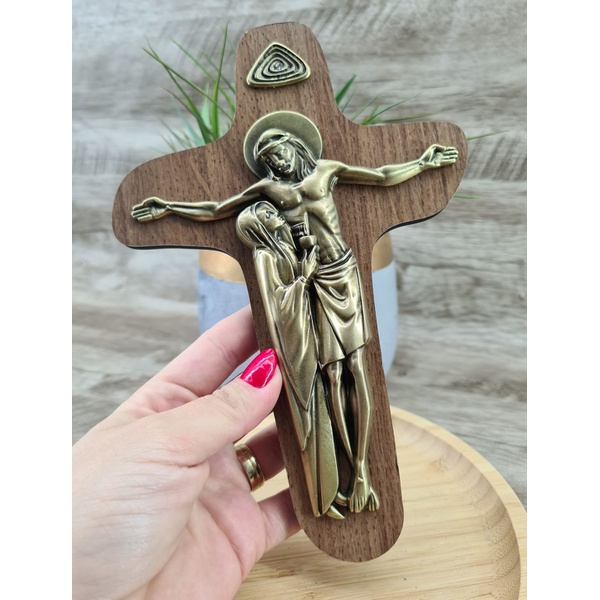 Crucifixo de Parede MDF Cruz da Unidade -Dourado