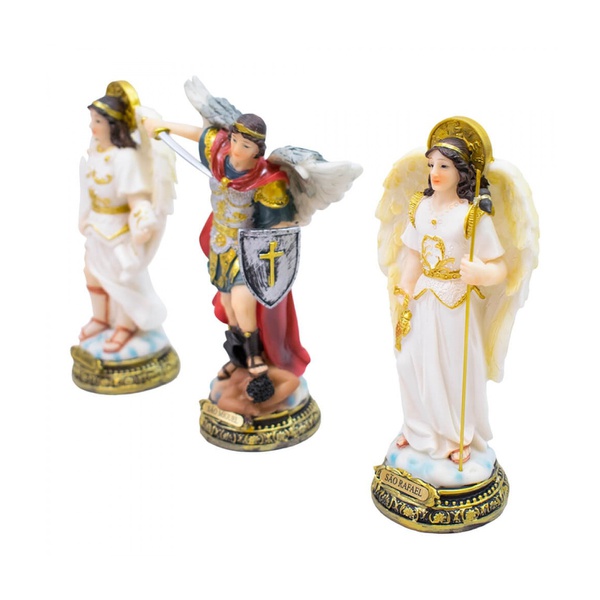 Imagem Em Resina Arcanjos 16 Cm Sao Rafael Sao Miguel Sao Gabriel Betania Loja Catolica