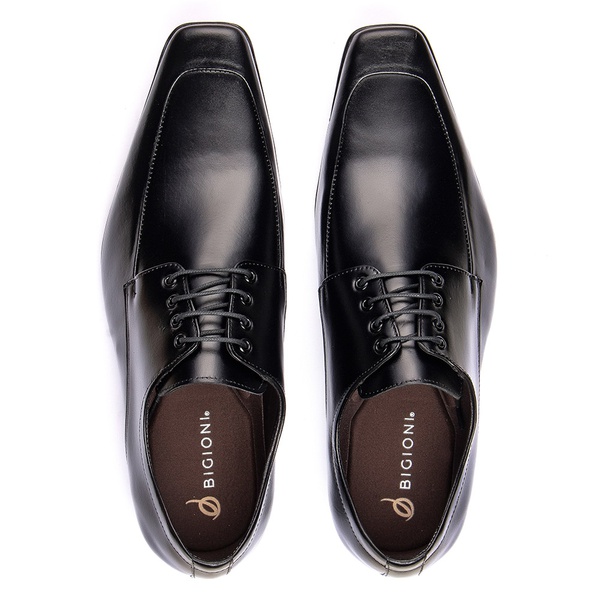 Sapato social masculino preto de amarrar solado de borracha | BIGIONI