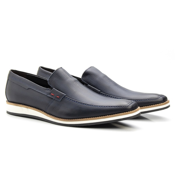 Sapato masculino casual estonado Marinho | BIGIONI