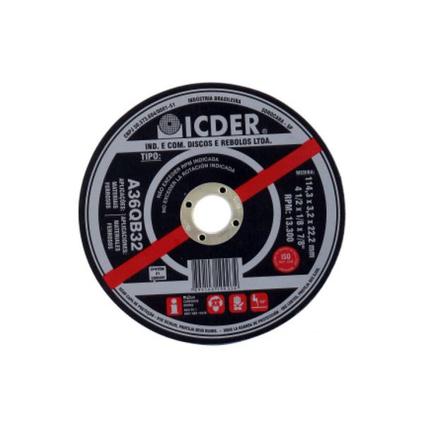 Disco de Corte ICDER 12 x 1/8 x 3/4 A36QB32