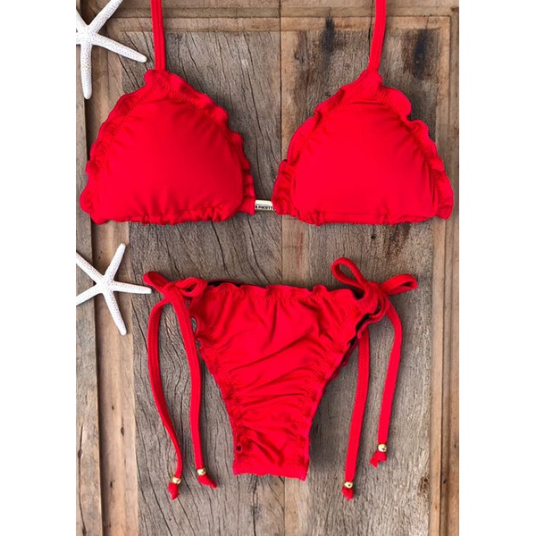 Biquini ripple vermelho clearance