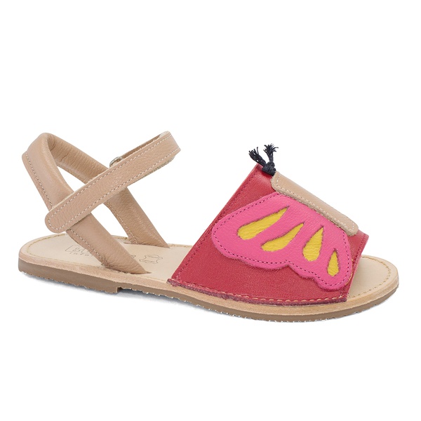 Sandália Infantil Feminina Heloísa Borboleta - Vermelho/ Pink/ Baunilha |  Blue Infantis