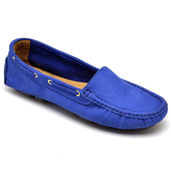 mocassim azul feminino