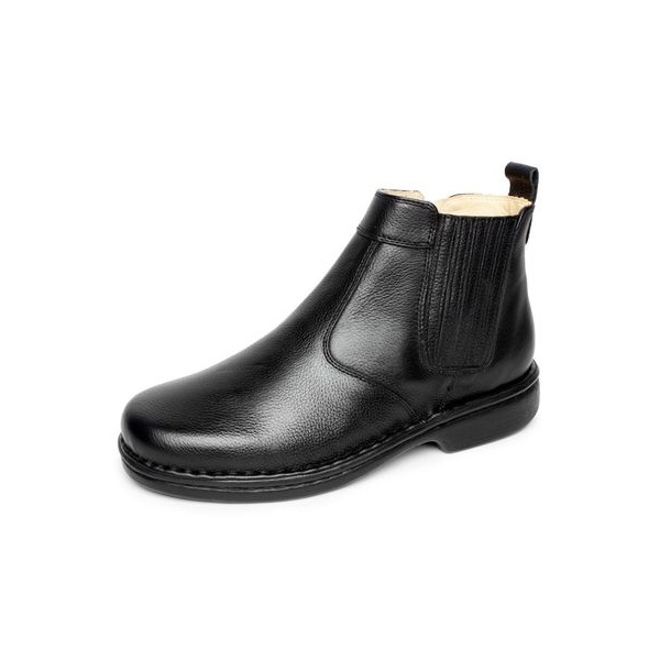 bota confortável masculina antistress couro preto