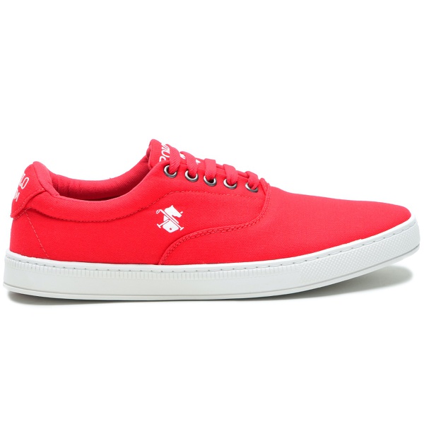 Sapatênis Masculino Polo Slim -Vermelho/Branco | BOOTSHOES