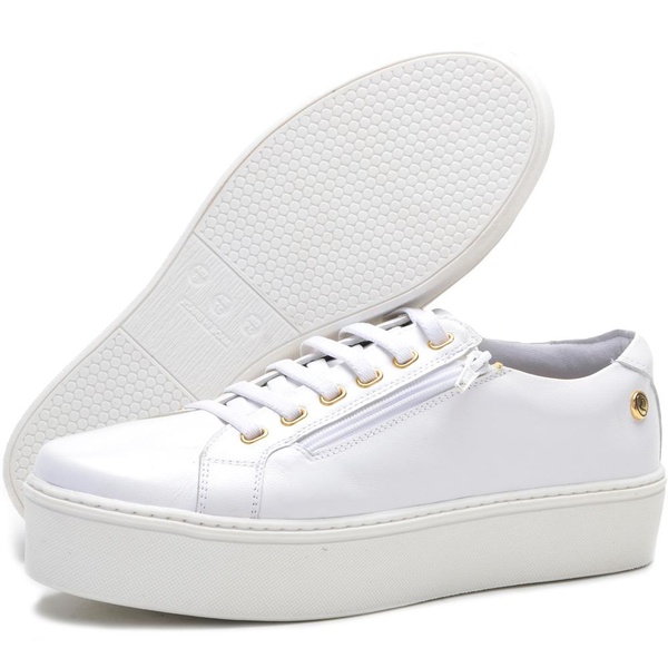tenis branco feminino em couro