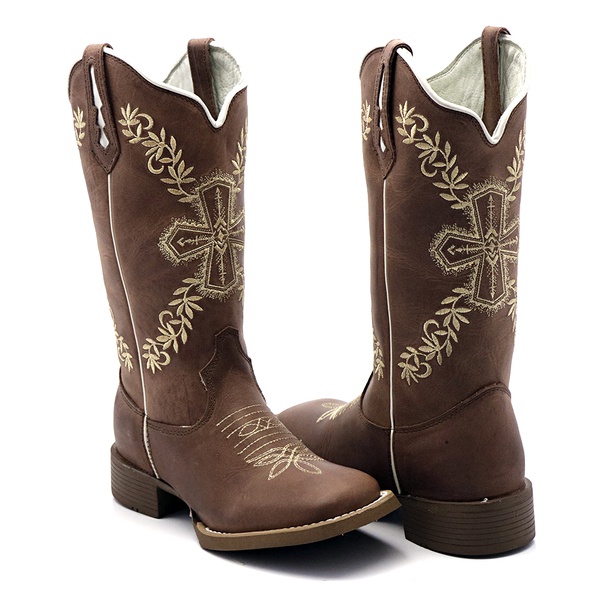 bota texana feminina com cruz