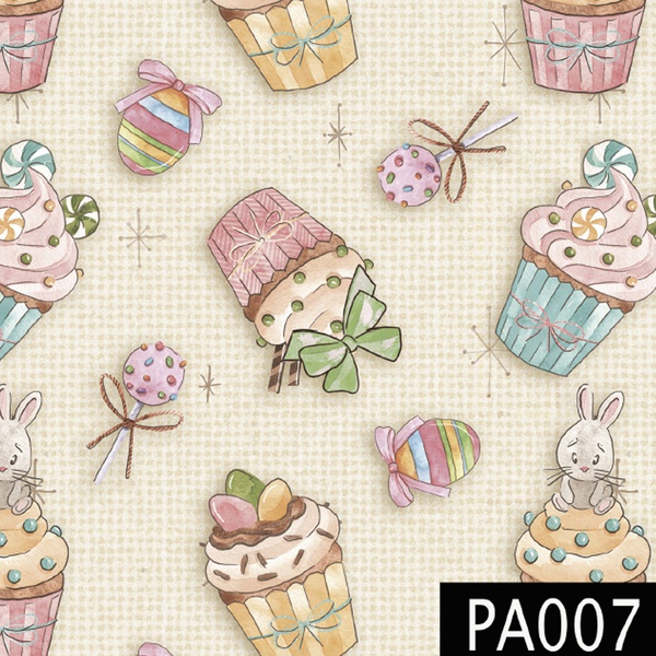 Tecido Tricoline Digital Cupcakes Páscoa - PA007 - BOUTIQUEDASRENDAS