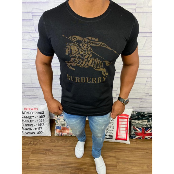 Camisa burberry preta clearance