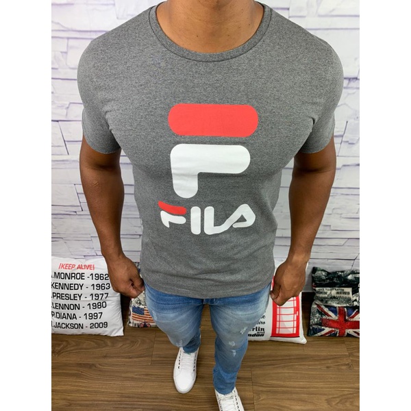 camiseta fila cinza