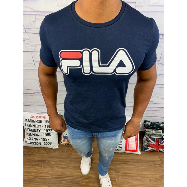 camiseta fila azul marinho