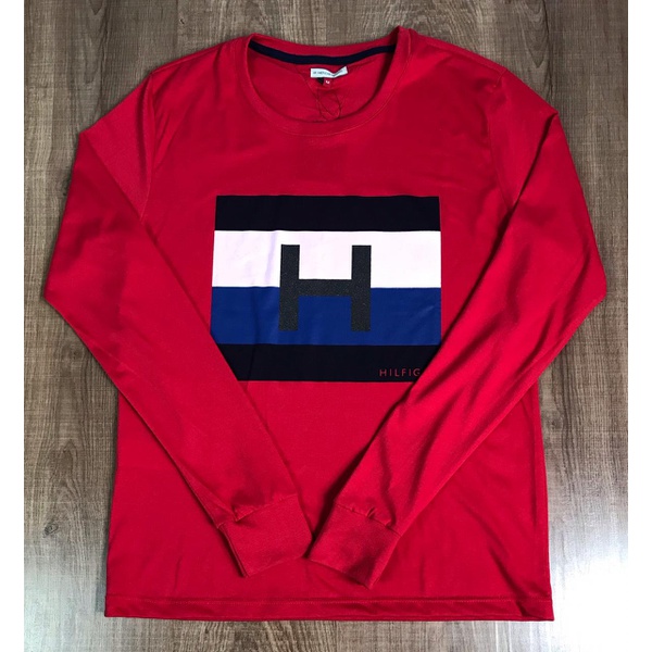 Camiseta Manga Longa Tommy Hilfiger - Vermelha | EMEJOTA MODA JOVEM