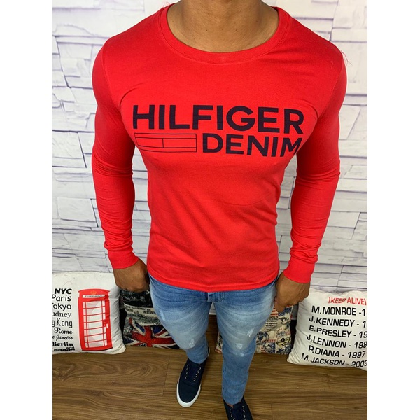 camiseta manga longa tommy feminina