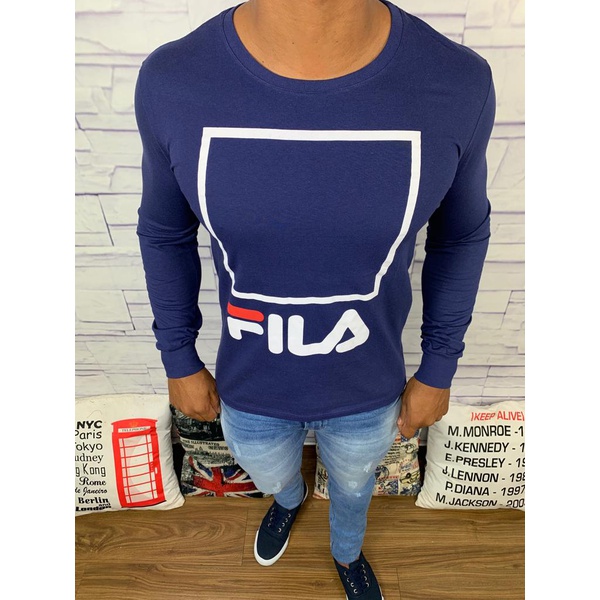 camiseta fila azul marinho