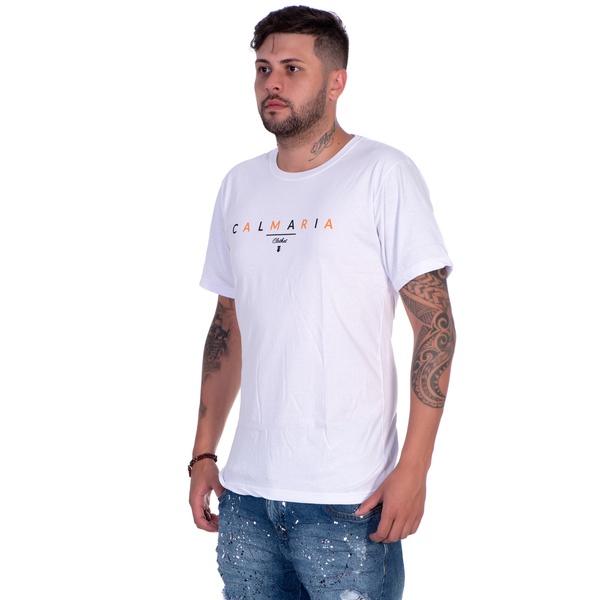 camiseta branca masculina com estampa