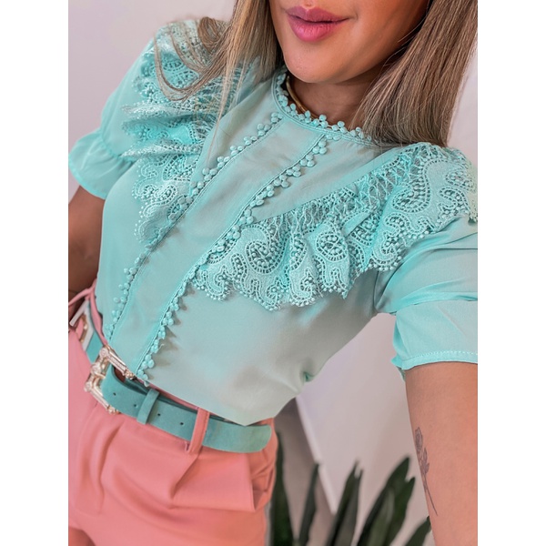 Blusa verde água Clearance