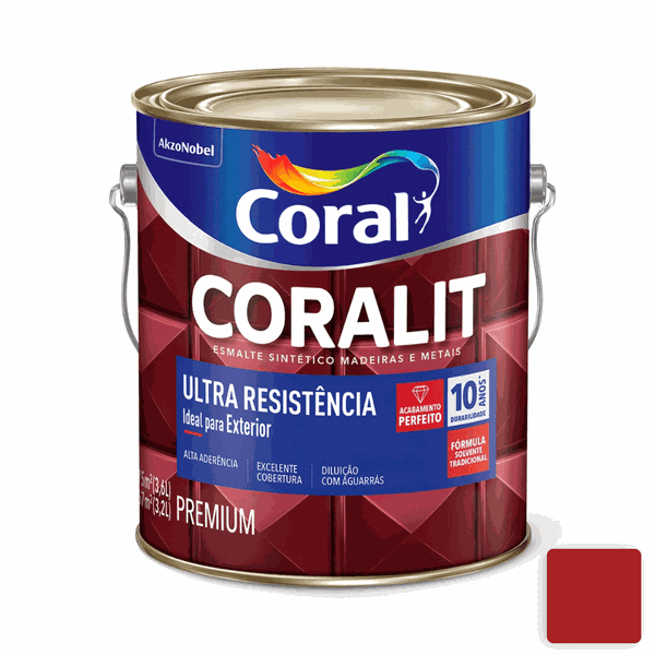 Coralit Ultra Resistência (Vermelho/Alto Brilho) 3,6L
