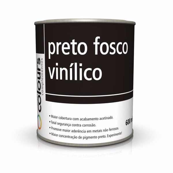 Tinta Cor Preto Fosco Vinilico Maxi Rubber (S/cat) 600ml